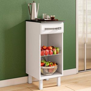Balcão de Cozinha de Aço com Tampo Fruteira e 1 Gaveta 35cm Multimóveis CR20349