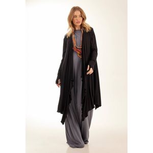Cardigan Com Pontas Preto Yacamim J8