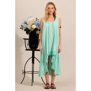 Vestido Regata Mullet Com Entremeios Verde Menta Yacamim C22