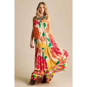 Vestido Longo Com Alças Reguláveis Floral Estampado Yacamim E4