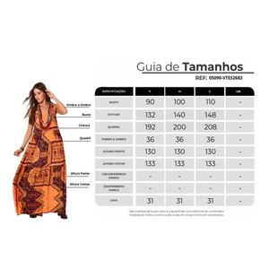 Vestido Longo De Alças Largas Laranja Estampa Geométrica Yacamim E1