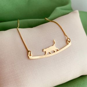 Colar meu gatinho folheado em ouro 18k