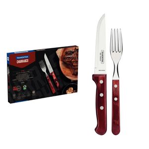Jogo de Churrasco 12 Peças Inox Polywood Jumbo - Tramontina