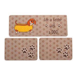 Jogo de Tapetes para Cozinha 3 Peças Jolitex Menu Dog