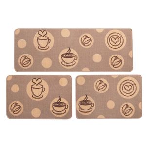 Jogo de Tapetes para Cozinha 3 Peças Jolitex Menu Cappuccino