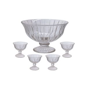 Centro de Mesa Pé Vidro Meli 5 Peças - Elegância e Sofisticação