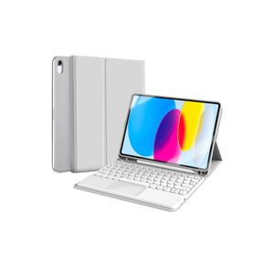Capa Novo iPad 10ª Geração 10.9 Polegadas - Cinza - Teclado e Compartimento para Pencil