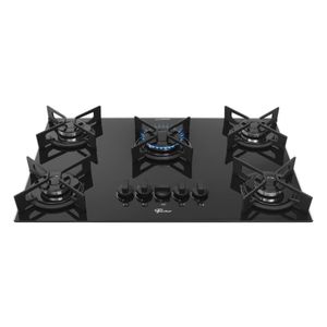 Cooktop Fit Line Fischer 5 Bocas Tc Trempe Iron Vidro Preto Bivolt 36325-102672