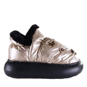 Pantufa Feminina Flowfa Lucy com Pins Personalizáveis Dourado