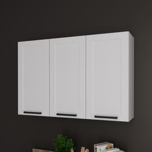 Armário de Cozinha Aéreo em MDF com 3 Portas 120cm Multimóveis CR20446