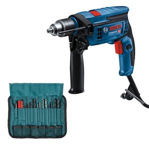 Furadeira de Impacto Bosch GSB 13 RE 750W com 23 Acessórios