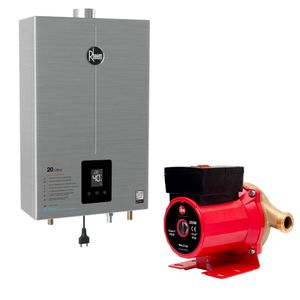 Kit Aquecedor 20L Inox GLP Bivolt + Bomba 350W 220V Rheem