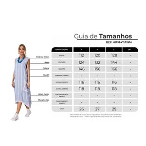 Vestido Regata Midi Azul Claro Listrado Yacamim E13