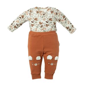 Conjunto Pijama M 100% Suedine Body Longo E Calça Culote Camping - Hug