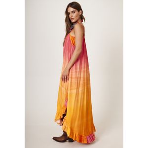 Vestido Midi De Alcinhas Rosa E Laranja Degradê Yacamim D16