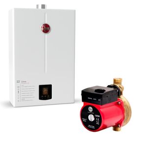 Kit Aquecedor 22 Litros GN Bivolt + Bomba 120W 220V Rheem