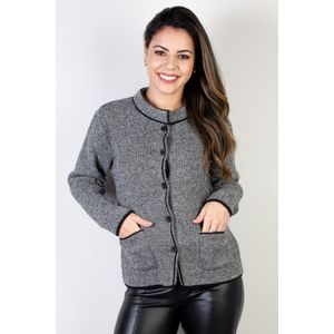 Casaco feminino de malha com botões e bolsos 61552