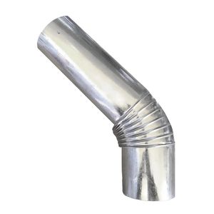 Curva Sanfonada Para Chaminé / 115 mm / 45 Graus / Galvanizado