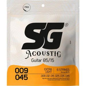 Encordoamento Para Violão Aço .009 Extra Light Bronze 85/15 SG