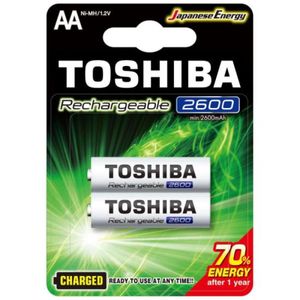 Pilha Recarregável AA 1,2v 2600mAh TNH6GAE (Com2 Pilhas) Toshiba