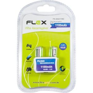 Pilha Recarregável AAA 1.2V 1100mAh (Com2 Pilhas) Flex