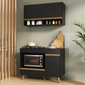 Armário de Cozinha Modulada Compacta 105cm com Balcão para Cooktop Veneza Multimóveis MP2260