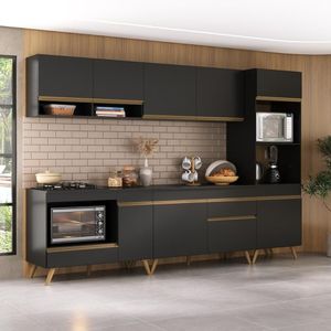 Cozinha Modulada Completa Compacta 5 Pçs com Balcão para Cooktop Veneza Multimóveis MP2268