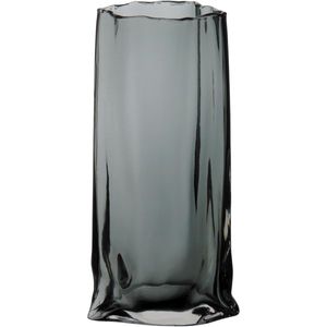 Vaso Vidro Cinza 30 x 15 x 10 cm