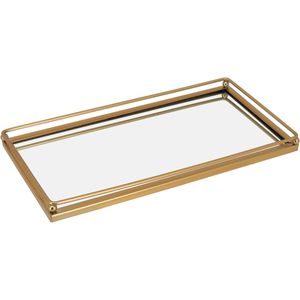 Bandeja Espelhado Metal 2x14x27cm Dourado