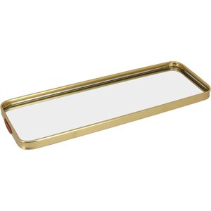 Bandeja Espelhado Metal 3x35x12cm Dourado -