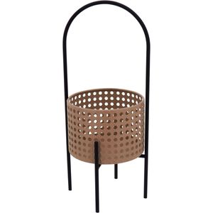 Cachepô de Metal 40x15x15cm Bege