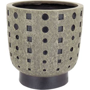 Cachepô Resina 28x27x27cm Cinza - Cinza