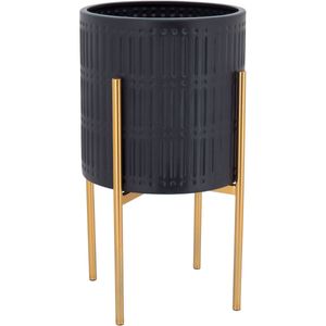 Cachepô Metal 46-25-25 centímetros Preto