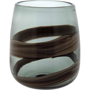 Vaso de Vidro 19x17x17cm Marrom - MARROM