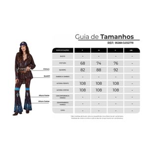Calça Flare Marrom Escuro Estampa Cashmere Azul Yacamim A30