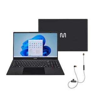 Notebook Multi UB263 Ultra, Tela 15,6 HD, Processador Intel Celeron N4020C, 4GB RAM, 128GB eMMC Windows 11 Home  Cinza + Fone de Ouvido