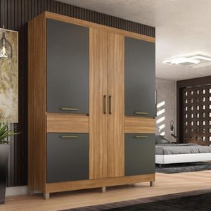 Guarda-Roupa Casal 6 Portas 2 Gavetas 160cm Multimóveis CR35287