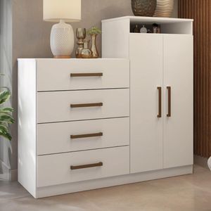 Cômoda com 2 Portas e 4 Gavetas 120cm Multimóveis CR35291