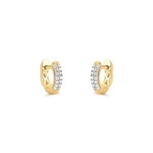Brinco de Ouro 18k com 14 pontos de Diamante
