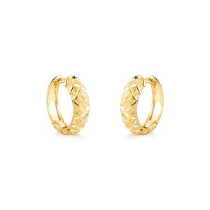 Brinco Argola pequeno de Ouro 18k Facetada