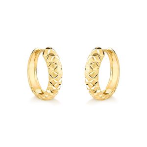Brinco Argola médio de Ouro 18k Facetada