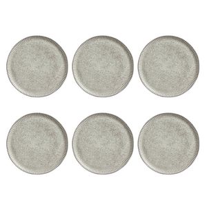 Conjunto de Pratos Rasos Porto Brasil Linhas Pistache com 6 Peças - Verde