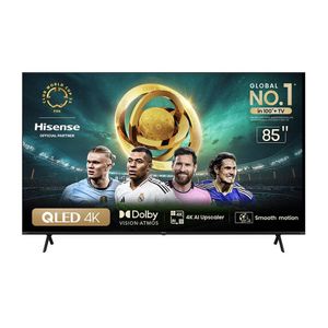 "Smart TV 85"" Hisense Ultra HD 4K QLED, Google TV com HDR10+, Dolby Atmos, Modo Esporte, Modo Jogo e Compatível com Alexa - 85A53HUA"