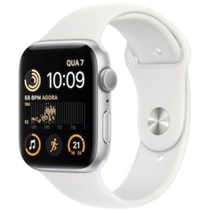 Apple Watch SE GPS + Cellular Caixa Prateada de Alumínio 44 mm Pulseira Esportiva Branca