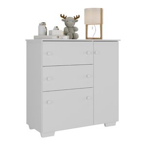 Cômoda Infantil com 1 Porta e 3 Gavetas Flex Algodão Doce Multimóveis MP4246