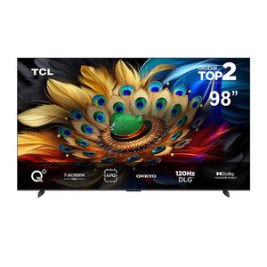 "Smart TV 98"" TCL QLED 4K Ultra HD 98C655 com Sistema Operacional Android TV, Processador AIPQ, Dolby Vision Atmos, Design Sem Bordas, USB e HDMI"