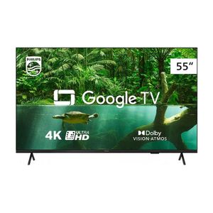 "Smart TV LED 55"" Ultra HD 4K Philips 55PUG7408/78 com Google TV, Comando de Voz, Wi-Fi, USB, Dolby Vision/Atmos, VRR/ALLM e Bluetooth"