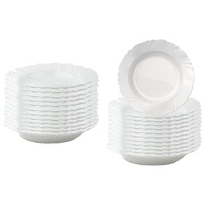 Conjunto de Pratos Fundos Duralex Pétala em Vidro 23,5 cm Branco  24 Peças