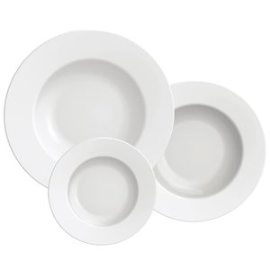 Conjunto com 12 Pratos Tramontina Maria Augusta em Porcelana - Branco