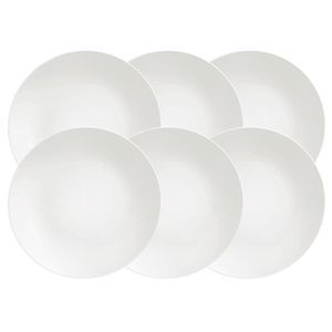 Conjunto com 6 Pratos Rasos Tramontina Sophia em Porcelana 28 cm - Branco